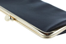Elegantes Taschen-Etui JUDITH aus edlem Kunstleder in Schwarz mit goldenem Schnappverschluss