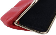 Elegantes Taschen-Etui JUDITH in Rot aus edlem Kunstleder mit goldenem Schnappverschluss