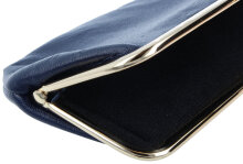 Elegantes Taschen-Etui JUDITH aus dunkelblauem Kunstleder mit edlem Schnappverschluss