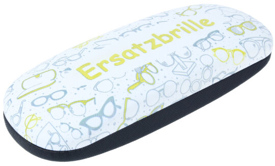 Praktisches Hartschalen-Brillenetui zur Brillen-Organisation mit ERSATZBRILLEN-Aufdruck