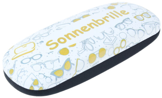 Praktisches Hartschalen-Brillenetui zur Brillen-Organisation mit SONNENBRILLEN-Aufdruck