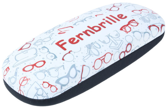 Praktisches Hartschalen-Brillenetui zur Brillen-Organisation mit FERNBRILLEN-Aufdruck