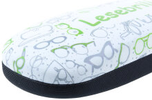 Praktisches Hartschalen-Brillenetui zur Brillen-Organisation mit LESEBRILLEN-Aufdruck