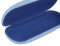 Edles Hartschalen-Brillenetui "Linen" mit blauem Leinen-Bezug und Metallscharnier