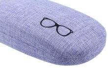 Edles Hartschalen-Brillenetui "Linen" mit Leinenbezug in Lila und Metallscharnier