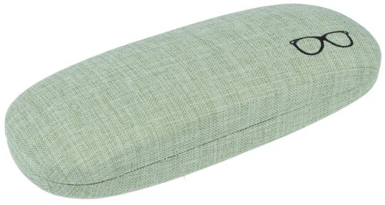 Edles Hartschalen-Brillenetui "Linen" mit grünem Leinenbezug und Metallscharnier