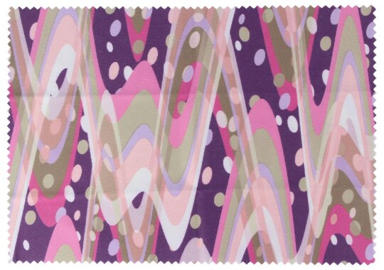 schönes Vitrus Microfasertuch mit pinkem Kreis-Wellen-Muster