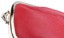 Hochwertiges Taschen-Brillenetui "Sina" aus weichem, rotem Echt-Leder mit edlem Schnappverschluss