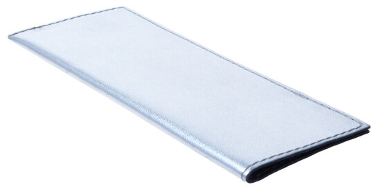 Einfaches Stecketui aus weichem Kunstleder in Silber