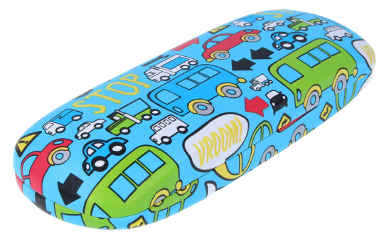 niedliches Brillenetui KIDDY CAR  für Kinder mit Automotiven Blau