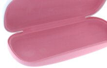 süßes Brillenetui für Kinder "Hello Kitty im Kleidchen" mit Metallscharnier in Weiß-Rosa -  B-Ware