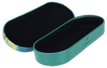 Schönes Hartschalen-Brillenetui all together mit Katzen-Familien-Motiv aus Metall