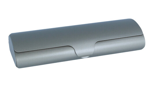 Handliches Aluminium - Brillenetui mit Schnappverschluss "XENA" in Beige