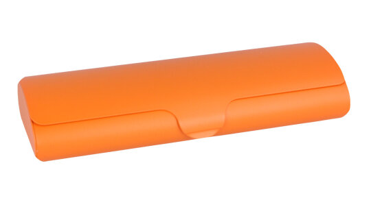 Handliches Aluminium - Brillenetui mit Schnappverschluss "XENA" in Orange