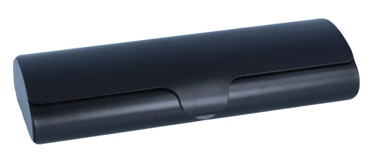 Schönes Aluminium-Brillenetui mit Schnappverschluss "XENA" in Schwarz - L