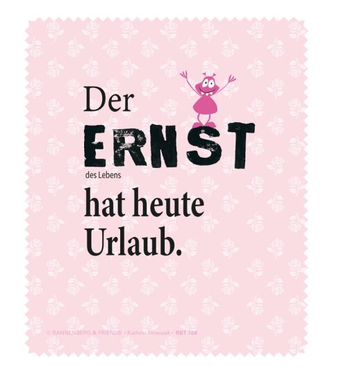 Microfasertuch / Brillenputztuch von Rannenberg & Friends "Der Ernst des Lebens"