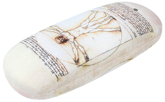 bezauberndes Kunstdruck-Brillenetui mit Tuch von Da Vinci "Vitruvianischer Mensch"