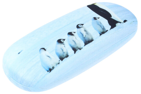 sehr süßes Brillenetui mit weichem Microfaserbezug - Pinguine