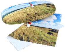 wunderschönnes Hartschalen-Etui "Sylt" mit weichem Microfaserbezug und Tuch