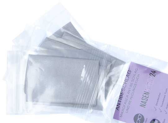Trockenes NASENFAHRRAD24 Microfaser Antibeschlag-Tuch zur Reinigung bis 300 Anwendungen 5 Stück