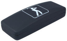 Schwarzes Hartschalen-Brillenetui mit Golf-Symbol und...