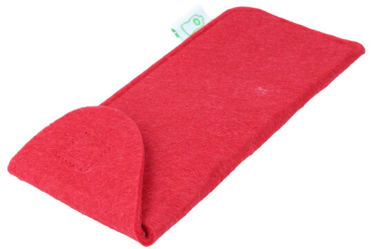 Schickes Filz-Einstecketui mit Klettverschluss in Rot aus recycelten PET-Flaschen "Aarhus"