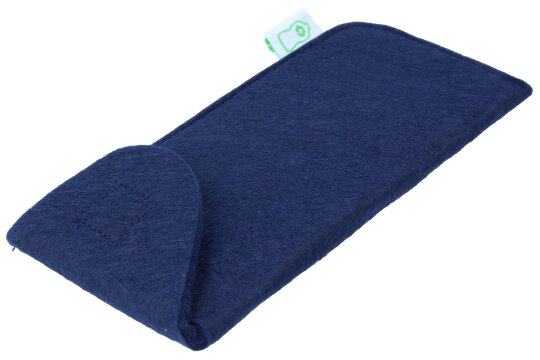 Schickes Filz-Einstecketui mit Klettverschluss in Blau aus recycelten PET-Flaschen "Aarhus"