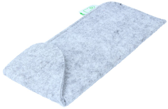 Schickes Filz-Einstecketui mit Klettverschluss in Grau aus recycelten PET-Flaschen "Aarhus"