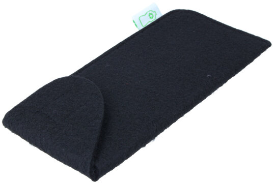 Schickes Filz-Einstecketui mit Klettverschluss in Schwarz aus recycelten PET-Flaschen "Aarhus"