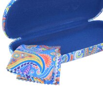 Sommerliches Hartschalen-Brillenetui mit blauem...