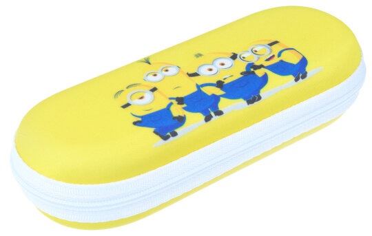 Niedliches Brillenetui aus hochwertigem Stoff "MINION" für Kinder mit Reißverschluss