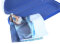 Blaues Hartschalen-Brillenetui mit niedlichem Katzen-Baby Motiv inkl. Microfasertuch