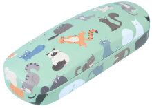 Lustiges Hartschalenetui "Nine Lives" im klassischen Vintage-Style inkl. Microfasertuch