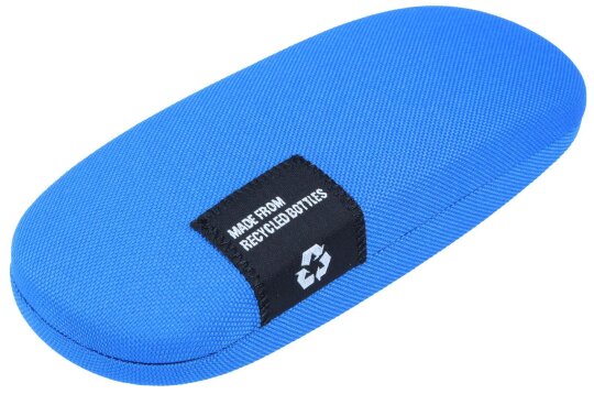 Leichtes Hartschalen-Brillenetui in Blau "Malmö" mit recyceltem Nylon-Bezug aus PET-Flaschen