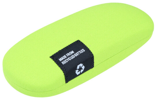 Leichtes Hartschalen-Brillenetui in Neongrün "Malmö" mit recyceltem Nylon-Bezug aus PET-Flaschen