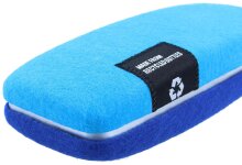 Zweifarbiges Hartschalen-Brillenetui Riga in Hellblau-Blau aus nachhaltigem Filz aus PET-Flaschen