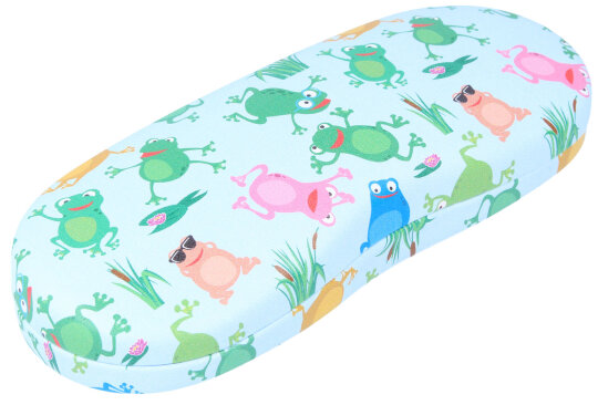 Cooles Hartschalenetui mit Frösche-Aufdruck für Kinder und Teenager - "Tortuga Junior"