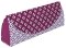 Dreieckiges Hartschalen-Brillenetui in Violett mit frühlingshaftem Design und praktischem Magnetverschluss "Norderney Charme"