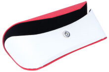 Sportliches Taschen-Brillenetui in Rot/Weiß mit Softtouch-Oberfläche und Druckknopfverschluss "Korsika Sport"