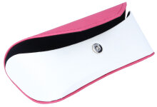 Sportliches Taschen-Brillenetui in Pink/Weiß mit Softtouch-Oberfläche und Druckknopfverschluss "Korsika Sport"