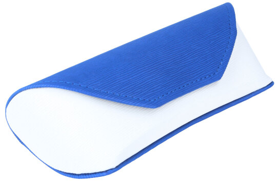 Sportliches Taschen-Brillenetui in Blau/Weiß mit Softtouch-Oberfläche und Druckknopfverschluss Korsika Sport