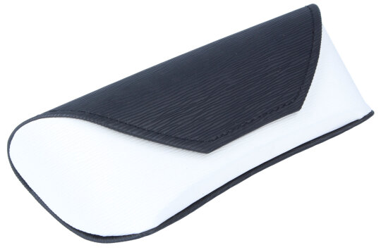 Sportliches Taschen-Brillenetui in Schwarz/Weiß mit Softtouch-Oberfläche und Druckknopfverschluss "Korsika Sport"
