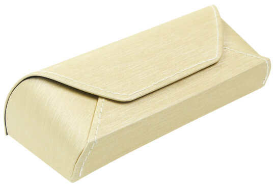 Glänzendes Hartschalen-Brillenetui mit seidigem Bezug in Gold mit praktischem Magnetverschluss "Pico Moonlight"