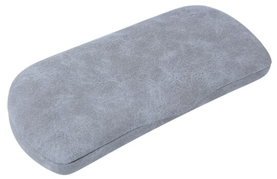 Klassisches Hartschalen-Brillenetui mit hochwertigem Kunstleder-Bezug im edlen Grau "Aruba Feeling"