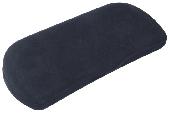 Klassisches Hartschalen-Brillenetui mit hochwertigem Kunstleder-Bezug im eleganten Schwarz "Aruba Feeling"