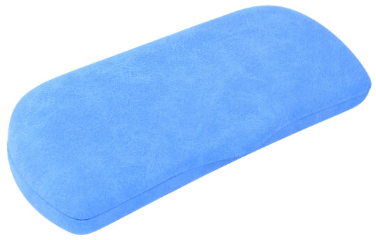 Klassisches Hartschalen-Brillenetui mit hochwertigem Kunstleder-Bezug im schicken Blau "Aruba Feeling"