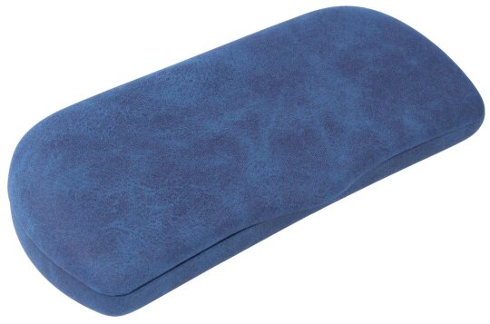 Klassisches Hartschalen-Brillenetui mit hochwertigem Kunstleder-Bezug im dezenten Dunkelblau "Aruba Feeling"