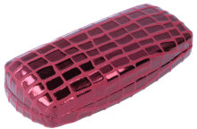 Glänzendes Hartschalen-Brillenetui mit pinkem Bezug...