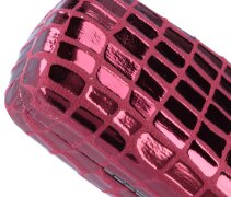 Glänzendes Hartschalen-Brillenetui mit pinkem Bezug...