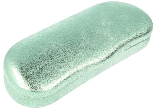 Grünes Hartschalen-Brillenetui in Metall-Finish mit Kunstlederbezug - "Showgirl"